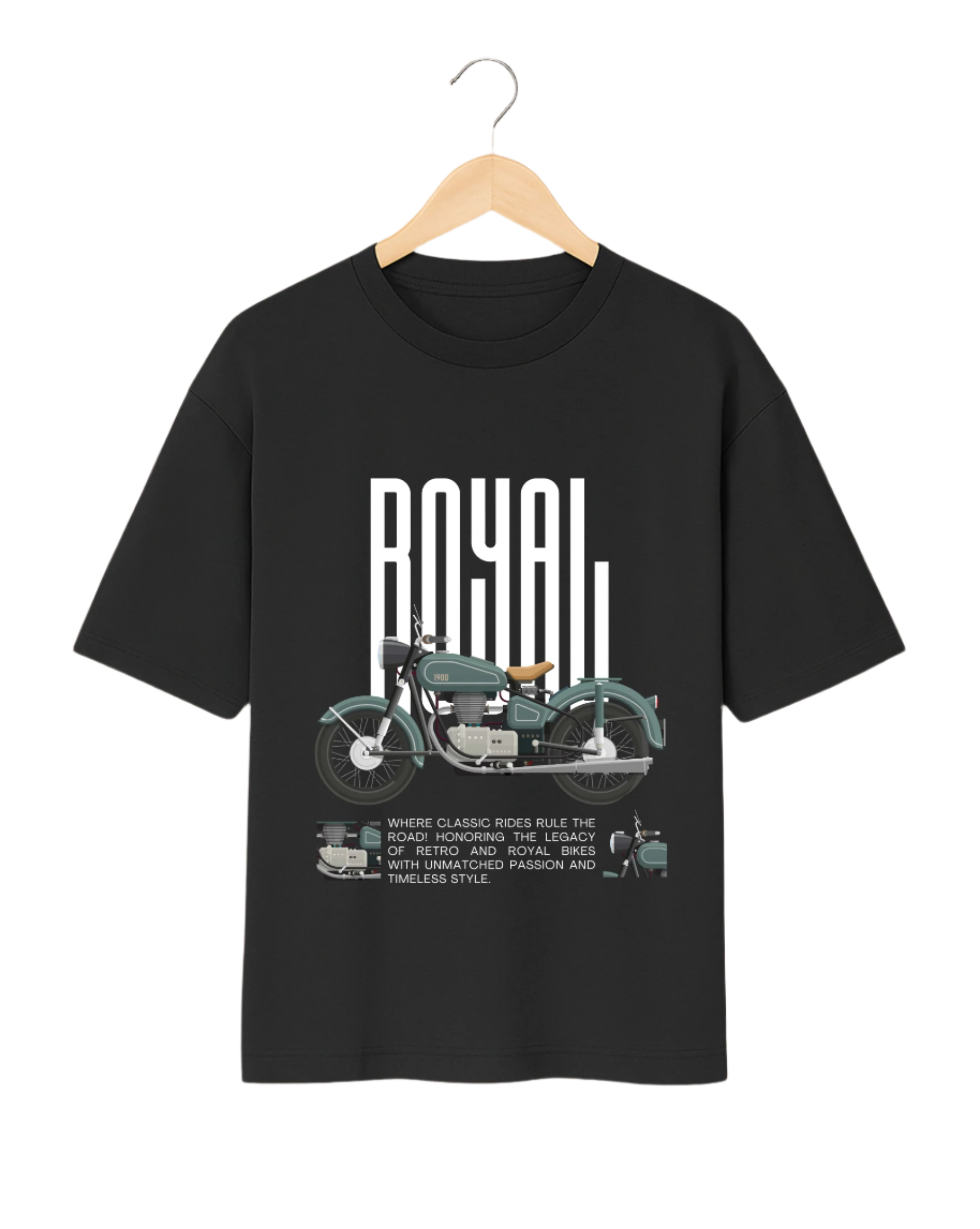 Oversized Retro Bike Graphic T-Shirt